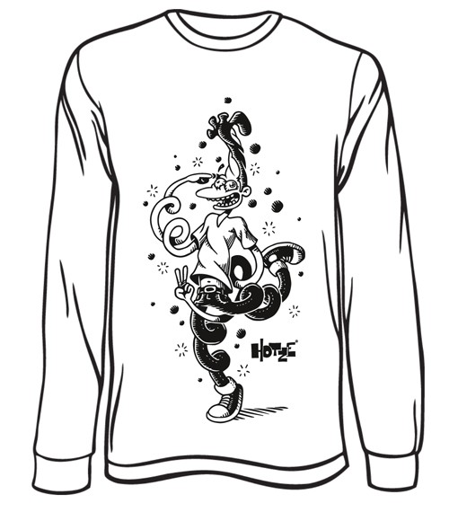 The Party Inside! s/w Longsleeve weiß