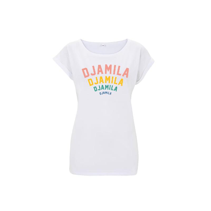 Rolled Sleeve Top Girlie Weiss