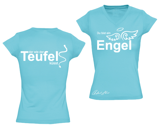 Du bist ein Engel T-Shirt blau