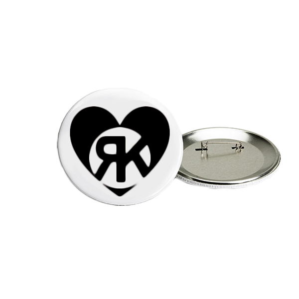 Herz Button schwarz weiss